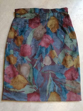 Jupe droite imprimée doublée Taille 36 Faite par une couturière