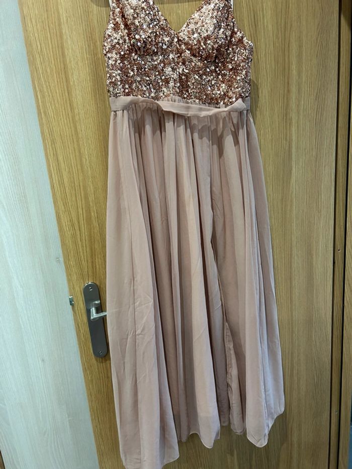 Robe demoiselle d’honneur mariage rose beige - photo numéro 2
