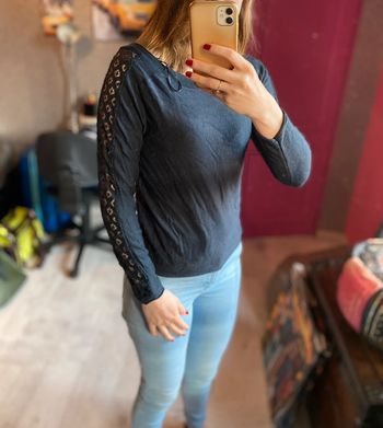 Pull manche brodée, miss captain en taille 0