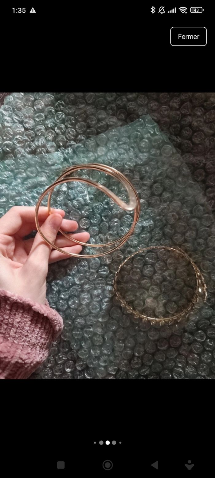 Bracelet de bras acier inoxydable doré - photo numéro 3