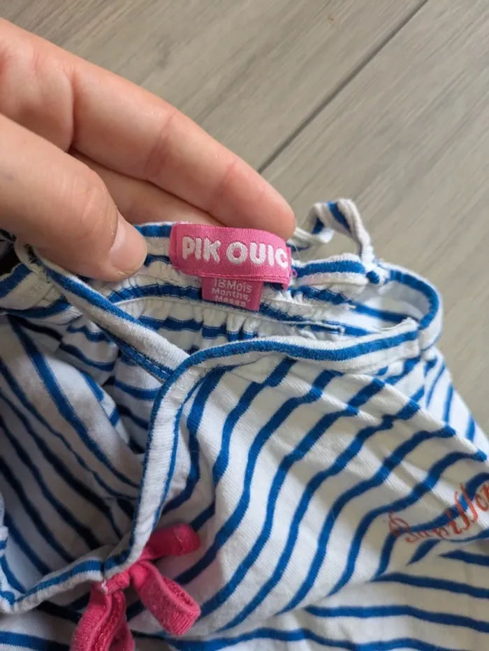 Combinaison été marinière pick ouic 18 mois - photo numéro 2