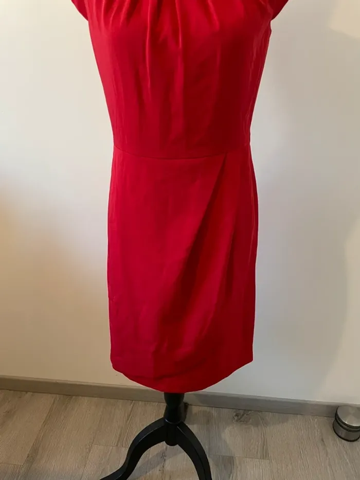 Robe fourreau rouge BPC effet portefeuille - Taille 38 - photo numéro 3