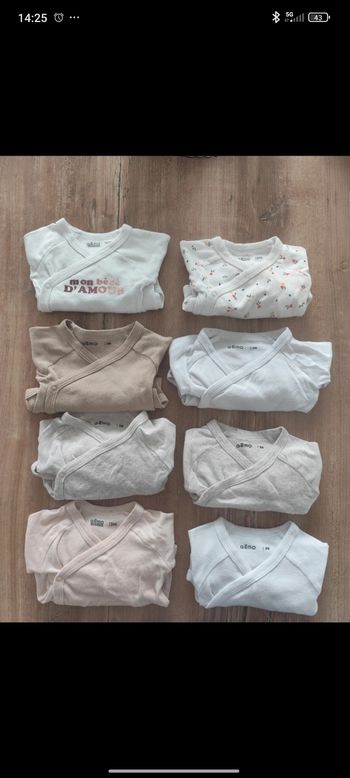 Lot de 8 bodies - 3 mois de la marque Gémo