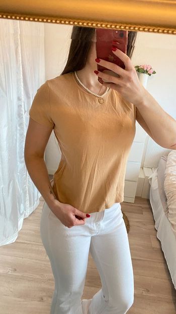 T shirt beige manche courte vintage