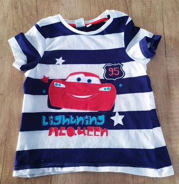 T-shirt manches courtes garçon 2 ans Cars Disney