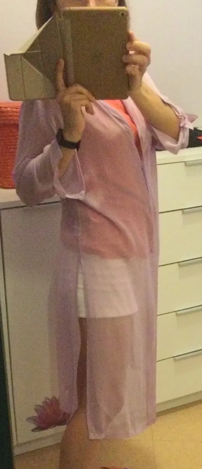 Chemisier long lilas parme T40 - photo numéro 6
