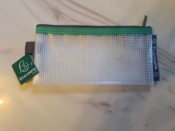Trousse transparente plate blanche et verte NEUVE