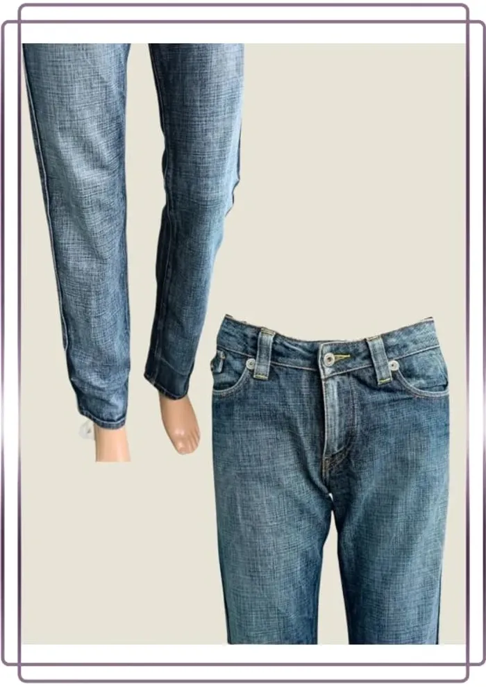 Jean vintage y2k Les Petites Bombes, coupe straight ,taille basse , 100 % coton - photo numéro 4