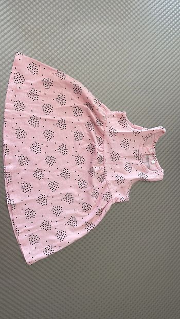 Robe d été rose à motif noir 9 mois