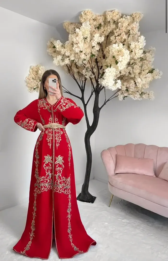 Caftan esra rouge linoush caftan