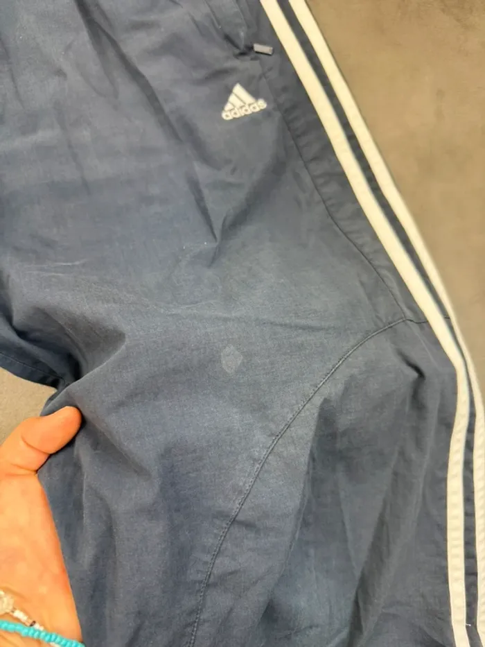 Pantalon Pantacourts Bermudas Adidas Vintage 00’s Bleu Marine Noir Taille M - photo numéro 8