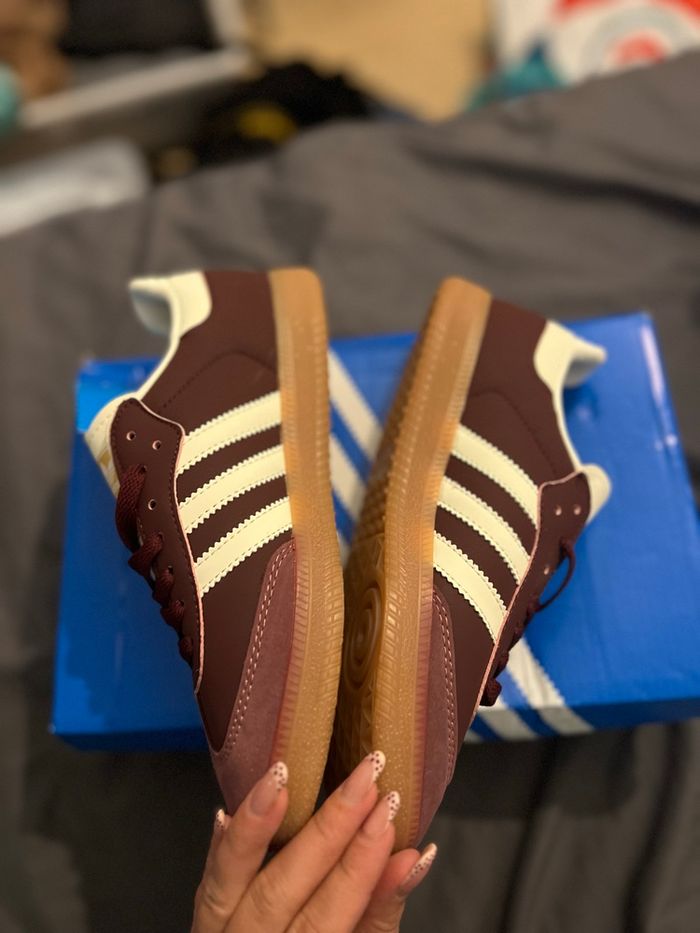 Adidas samba cuir bordeaux - photo numéro 3