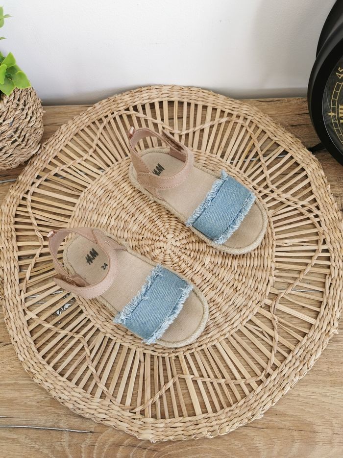 Sandales bohème, espadrilles en jean bleu clair H&M Pointure 24 - photo numéro 1