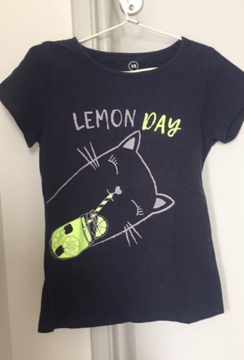 T-shirt fille 5-6 ans lemon day chat