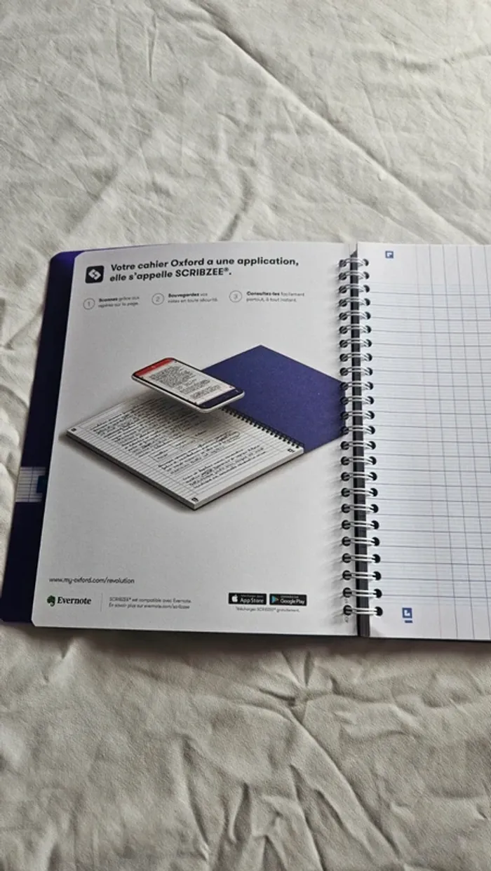 Cahier Oxford OpenFlex 17×22 - 180 pages grands carreaux - Neuf - photo numéro 4