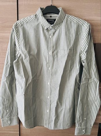 Chemise homme manches longues rayures vert Taille M Bonobo