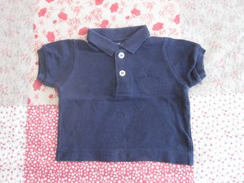 Polo manches courtes bleu marine 6 mois
