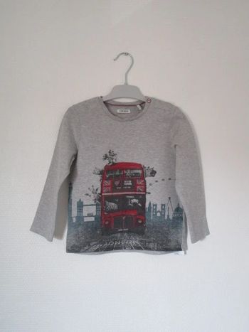 T-shirt gris bus anglais IKKS 3 ans