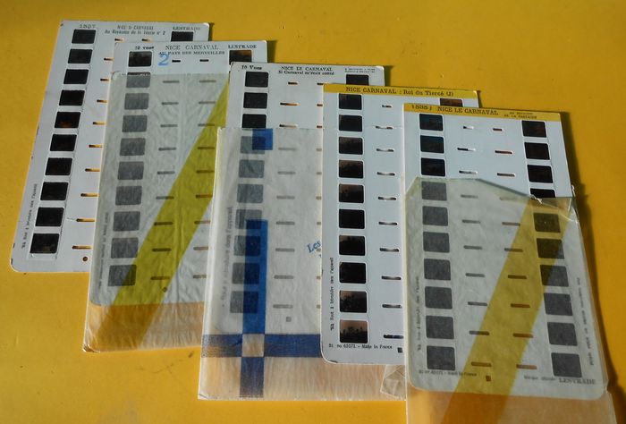 lot 5 cartes stéréoscopique Listrade Nice carnaval