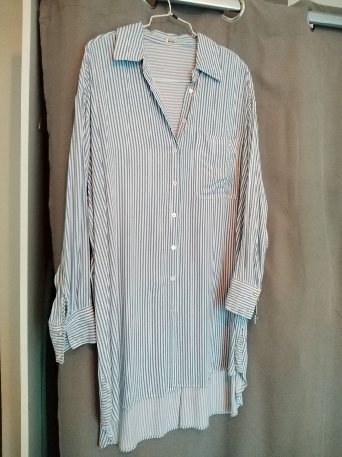 Chemise longue rayée