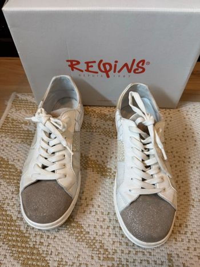 Baskets beige et dorées - photo numéro 2