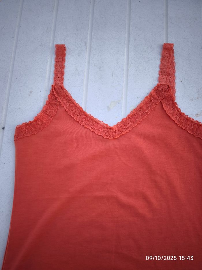 Top à bretelles dentelle orange T. 4 - photo numéro 8