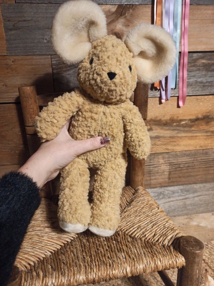 Peluche souris beige minouche tbe - photo numéro 4