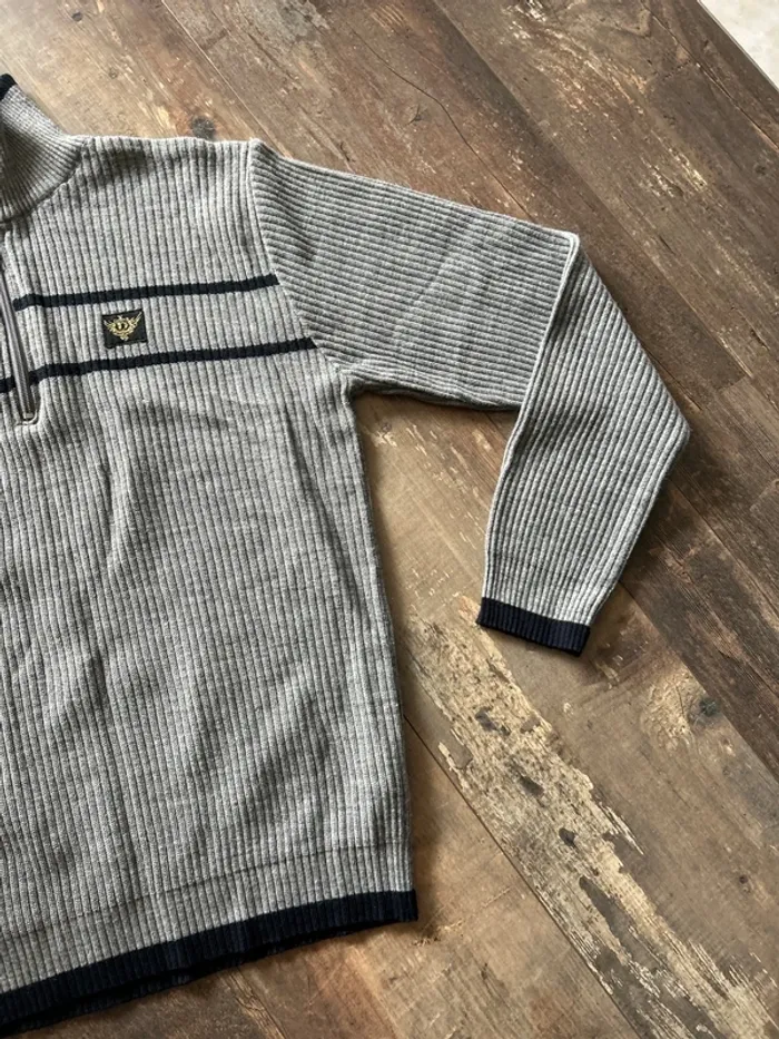 Pull gris col montant 50% laine - photo numéro 3