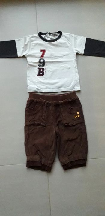 Ensemble pantalon+tee-shirt manches longues 12 mois