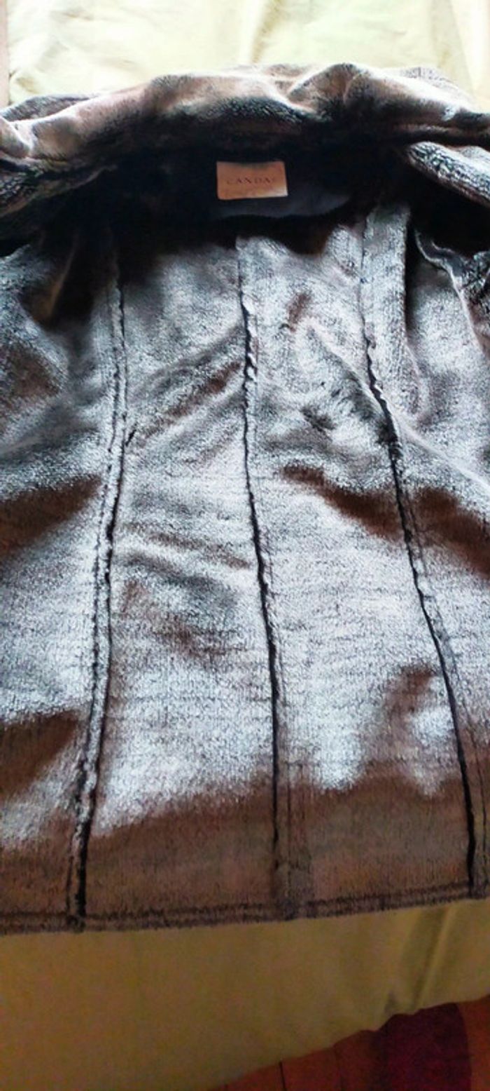 manteau femme noir fausse fourrure intérieure - photo numéro 6