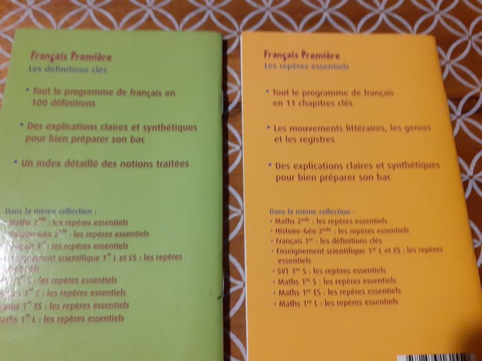 Lot de 2 mini-livres Français 1ere - photo numéro 2