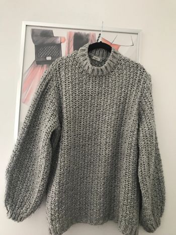 Pull Mango grosse maille manches larges L