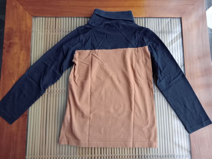 Sous pull bleu marine et camel 8 ans - photo numéro 3