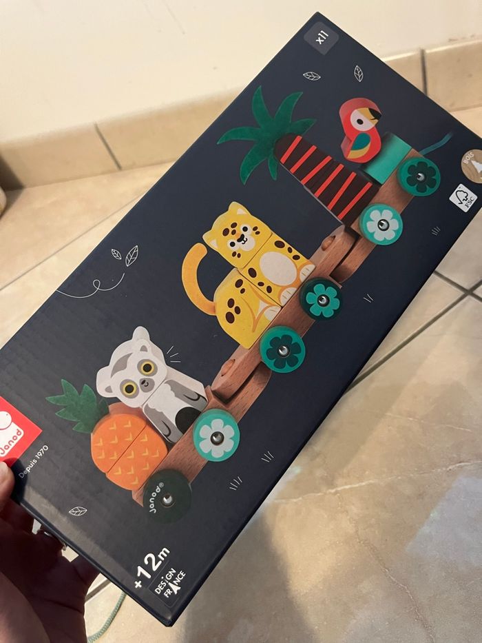 Train jungle Janod en bois – Jouet à tirer +12 mois - photo numéro 2