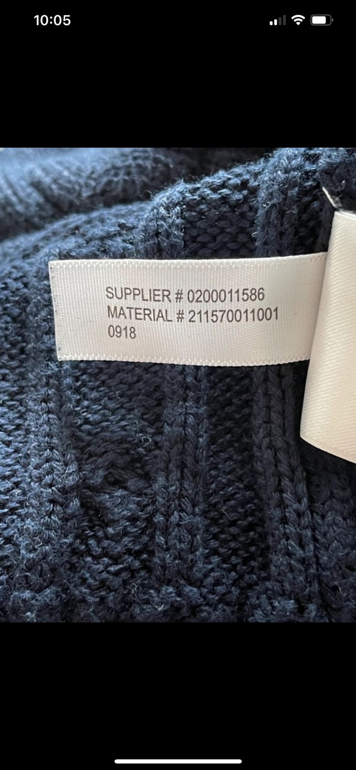 Pull torsadé col V bleu marine Ralph Lauren femme M - photo numéro 6