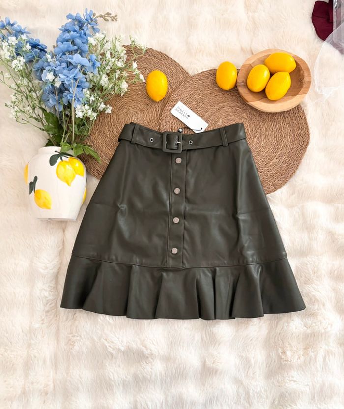 Jupe kaki en similicuir Molly Bracken taille XL