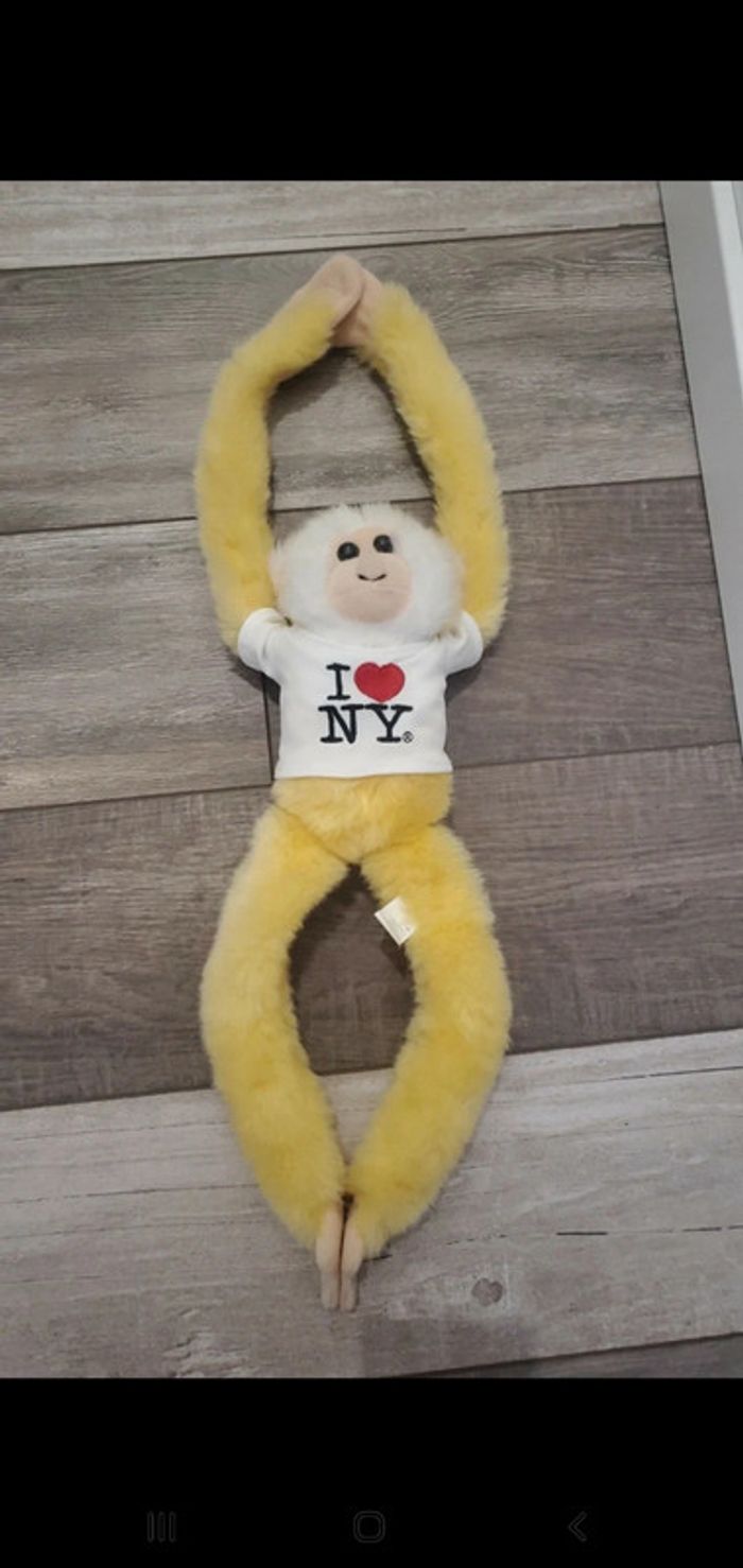 Peluche singe jaune - I love NY - 64 cm