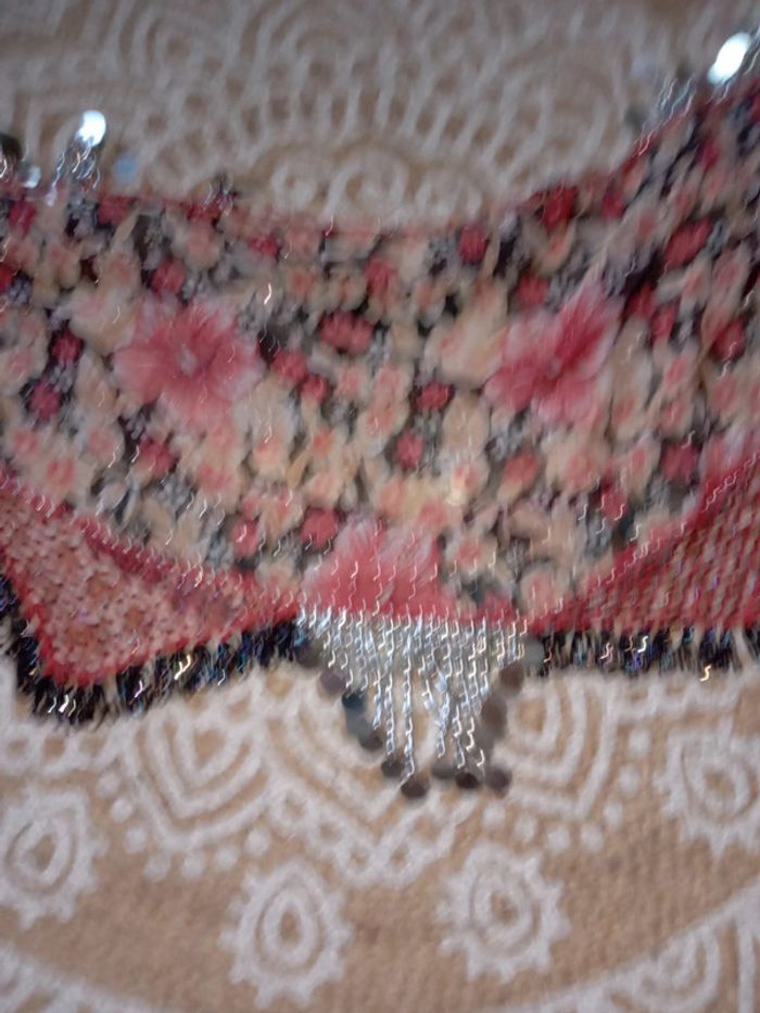 Foulard danse orientale crochet et piece floral - photo numéro 5