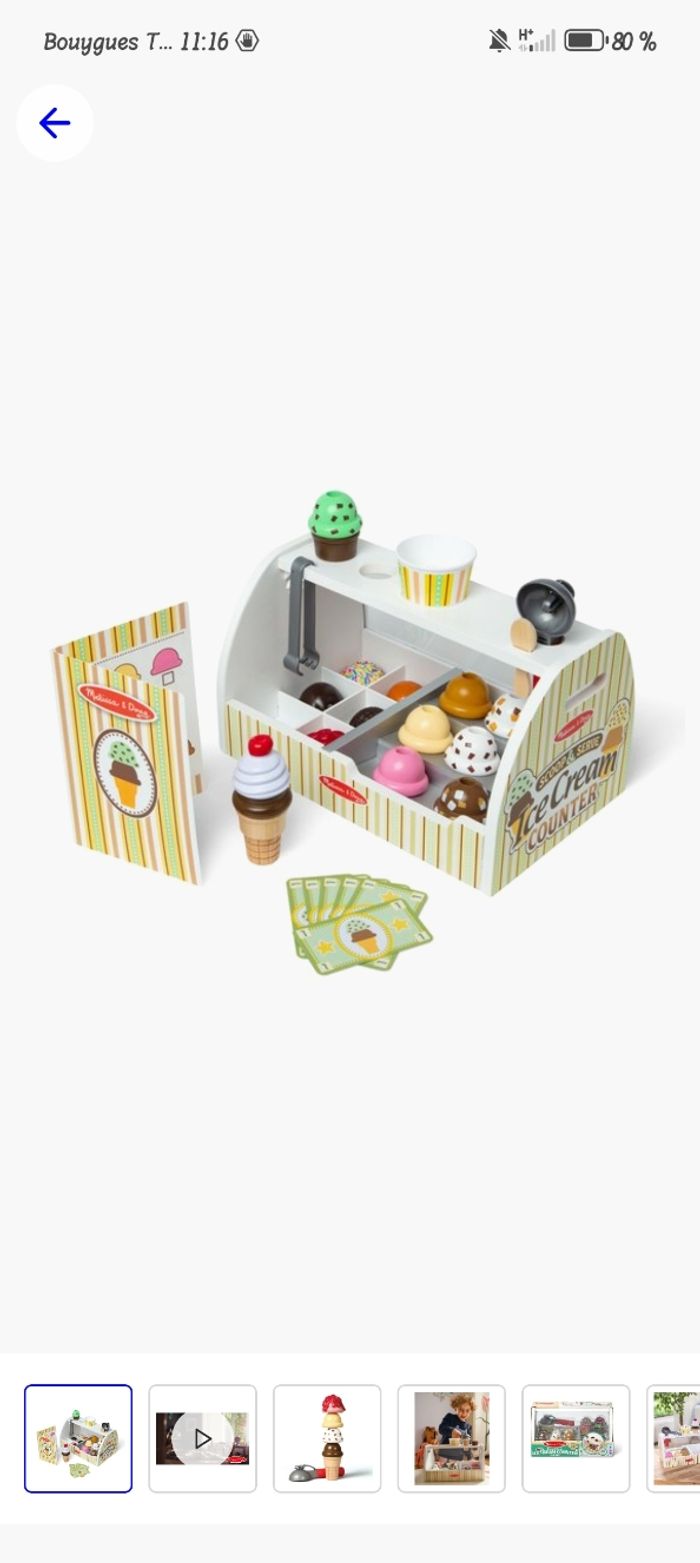 Stand crème glacé, glace, glacier melissa et Doug neuf