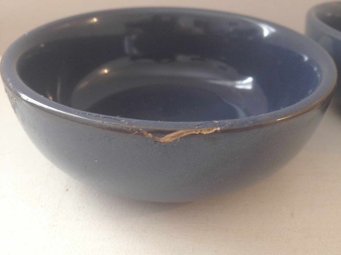 2 petits ramequins bleus foncés nuancés - photo numéro 4