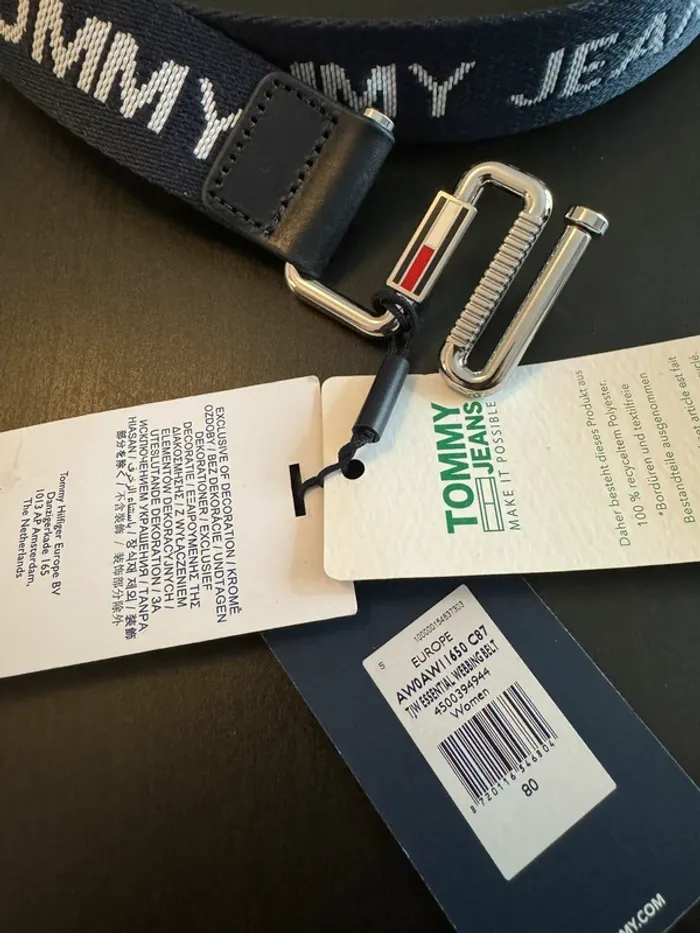Ceinture Tommy Jeans bleu marine taille 80 cm - photo numéro 4