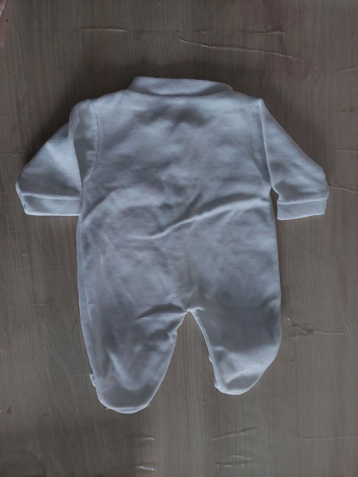 Grenouillère blanche motif ours fille 1 mois - photo numéro 2