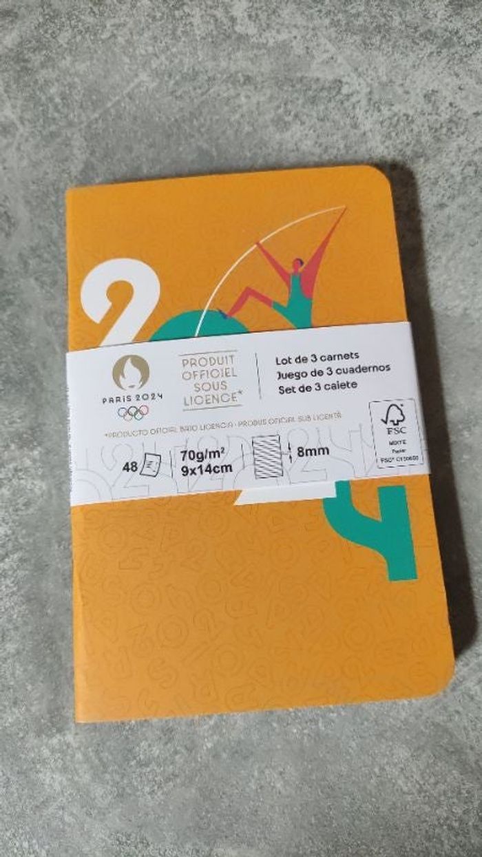 Lot de 3 carnets de notes JO 2024