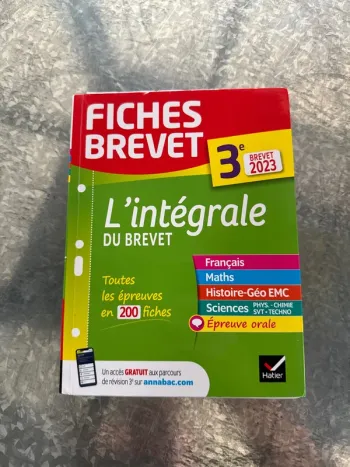 Livre fiche brevet, troisième l’intégrale du brevet, 2023