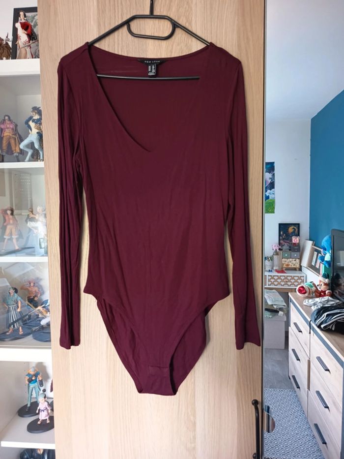 Bodies body manches longues bordeaux new look - Taille L 40 - photo numéro 3