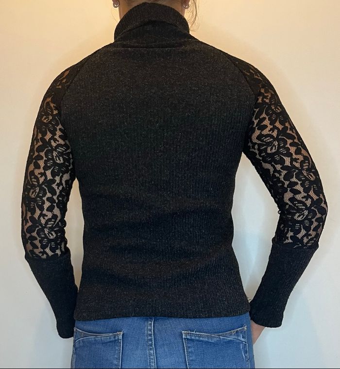 Pull col roulé dentelle - photo numéro 2