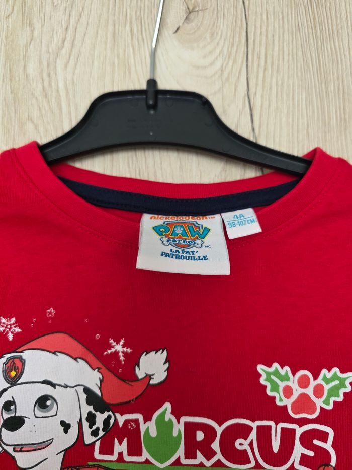 TEE-SHIRT MANCHE LONGUE NOËL PAW PATROL 4ANS COMME NEUF - photo numéro 3