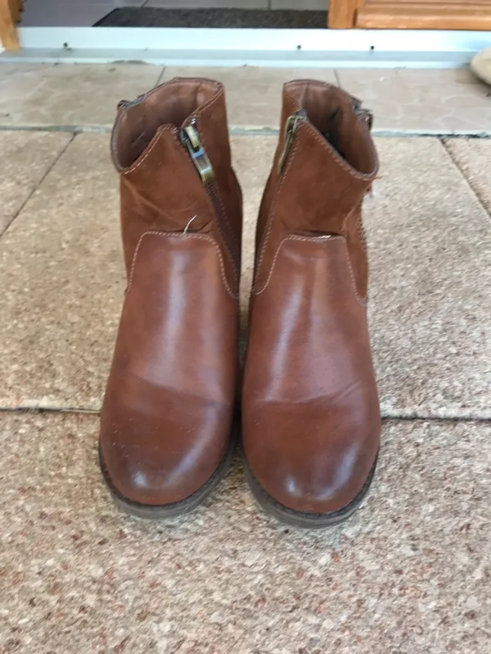 Bottines à talon marron