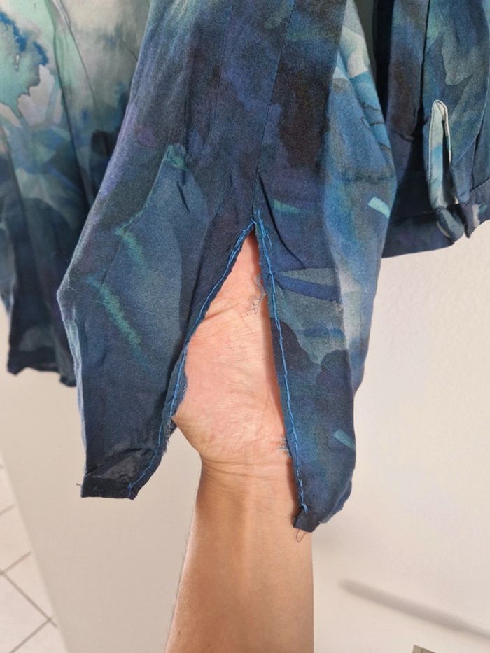 Chemisier manches 3/4 bleu - photo numéro 5