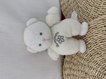 Ours LUMINOU doudou blanc fleur